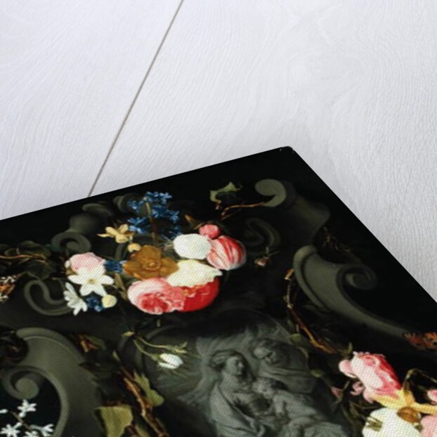 Flower Garland with the Holy Family, 1625-27 by Daniel Seghers