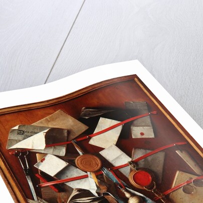 Feigned Letter Rack with Writing Implements, c.1655 by Samuel van Hoogstraten