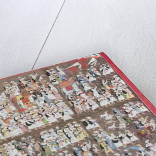 Sansar Chand seated on an elephant, surrounded by an army on foot and on horseback, c.1790 by Purkhu Purkhu