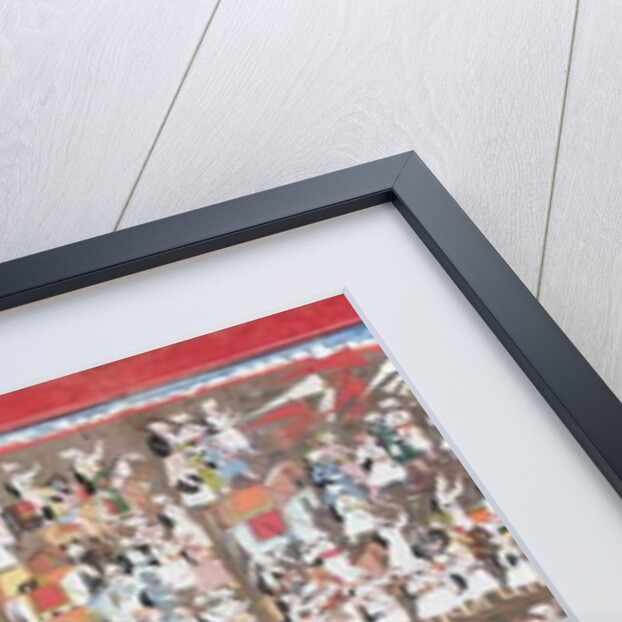 Sansar Chand seated on an elephant, surrounded by an army on foot and on horseback, c.1790 by Purkhu Purkhu