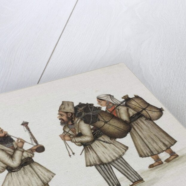 Hill Men and Woman Inhabitants of Kangra Hills / Hindoos, c.1840 by Indian School