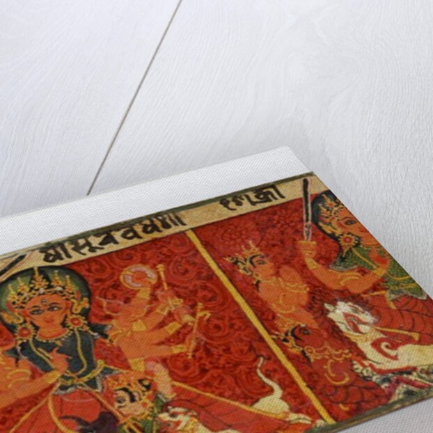 Detail from a Devimahatmya manuscript cover by Nepalese School