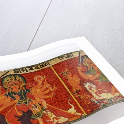 Detail from a Devimahatmya manuscript cover by Nepalese School