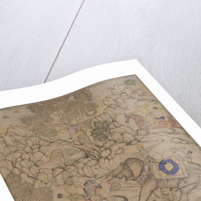 Danger in a Lion Hunt, c.1600 by Indian School