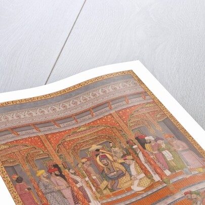 Mirza Md Mu'azzam Shah Khurram Bakht Bahadur receiving Sa'adat 'Ali, Nawab of Aw, 1803 by Mal Lalji