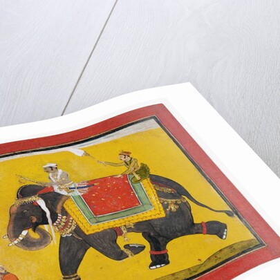 A raja riding an elephant, c.1690 by Indian School