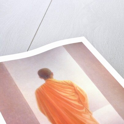 Young Monk, back view, Vietnam by Lincoln Seligman