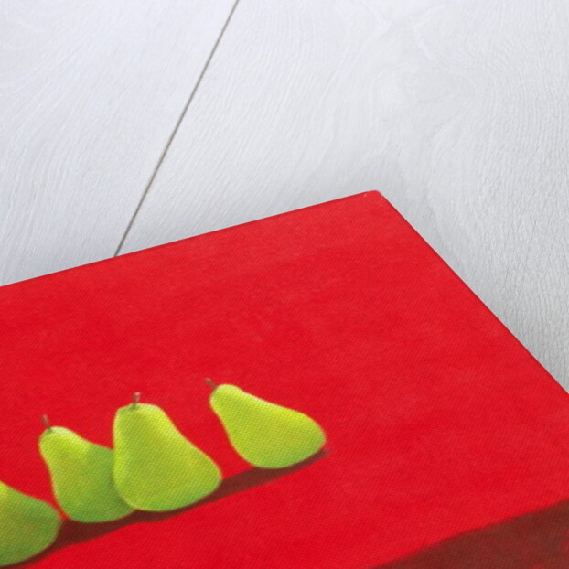 Pears on Red Cloth by Lincoln Seligman