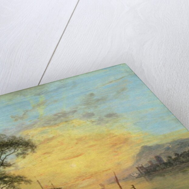 A Welsh Sunset River Landscape, c.1775-1800 by Paul Sandby