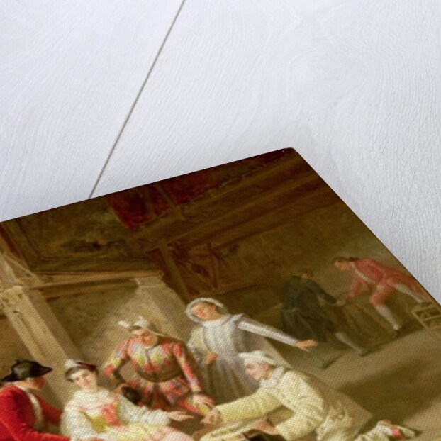 Group of musician actors gambling by Adolphe Francois Monfallet