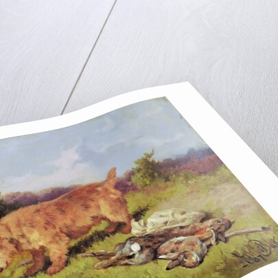 Terrier Watching a Rabbit Trap, 1887 by Arthur Batt