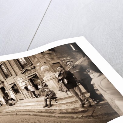 Man with spiked hair smoking and drinking, 2004 by Stephen Spiller