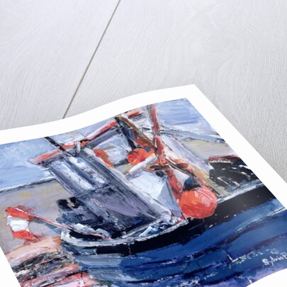 Boat with Red Buoy by Sylvia Paul