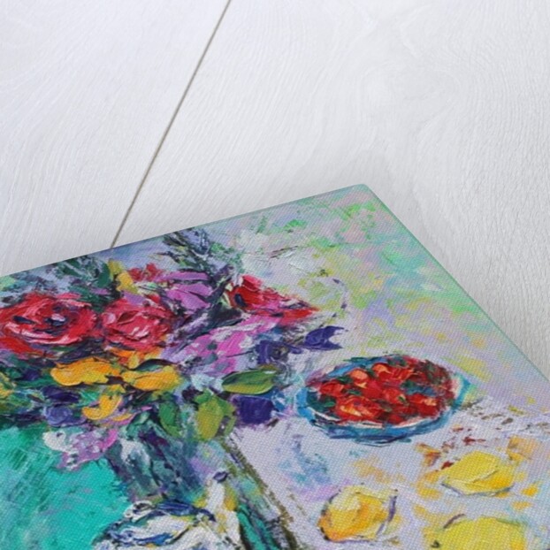 Strawberries with Flowers, 2015 by Sylvia Paul