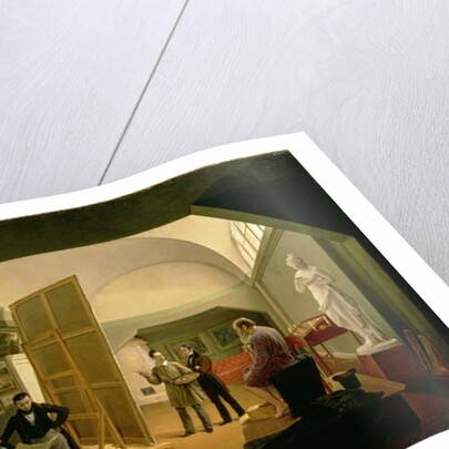 The Studio of Petr Vasilevich Basin 1833 by Kapiton Alekseevich Zelentsov