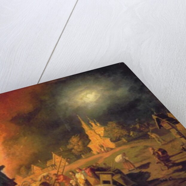 Fire in the Village by Leonid Ivanovich Solomatkin