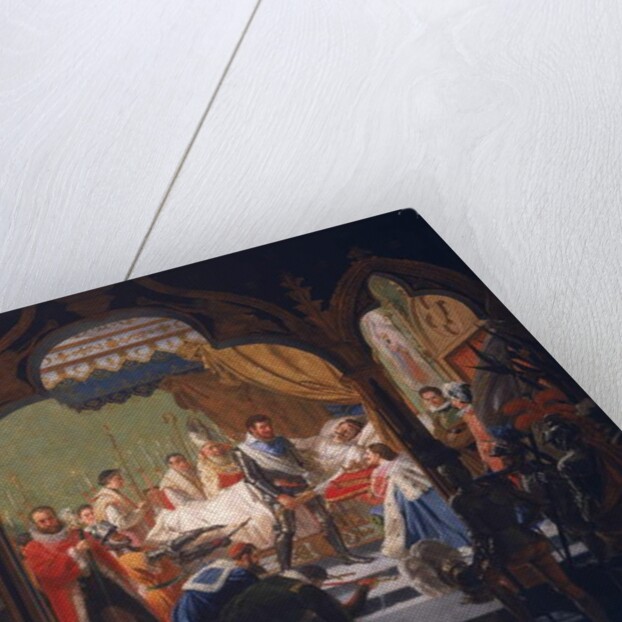 Henri IV Receiving the Attributes of Monarchy from the Dying Henri III 1814 by Francois Buffet