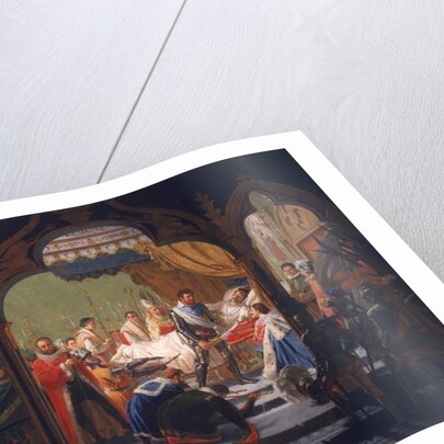 Henri IV Receiving the Attributes of Monarchy from the Dying Henri III 1814 by Francois Buffet