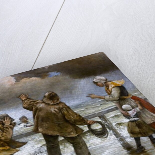 Villagers on the Jetty during a Rainstorm by Norbert Goeneutte