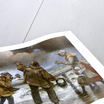 Villagers on the Jetty during a Rainstorm by Norbert Goeneutte