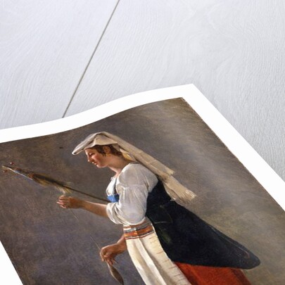 One of a pair of Italian studies: An Italian Peasant Spinning, 1820 by Achille Etna Michallon