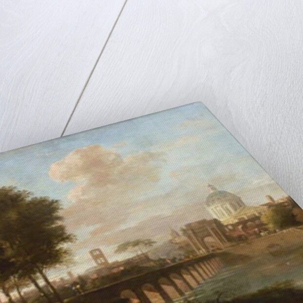 Classical Landscape, with Wren’s dome of King Charles Court, Greenwich Hospital, c.1710 by Marco Ricci