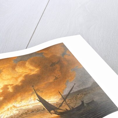 View of the great eruption of Vesuvius from the mole of Naples in the night of 20 October 1767 by Pietro Fabris