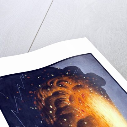 View of the great eruption of Mount Vesuvius on Sunday night August 8th 1779 from His Sicilian Majestiy's Palace at Pausilipo by Pietro Fabris