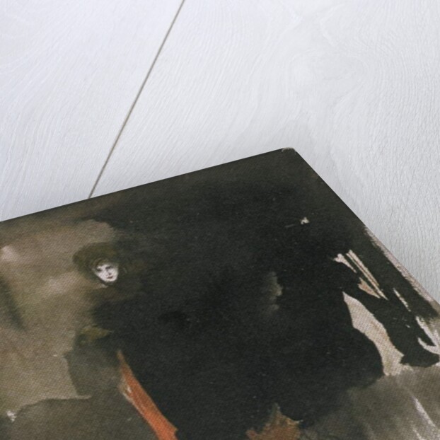 Woman in a red dress by Leon Bakst