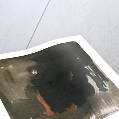 Woman in a red dress by Leon Bakst