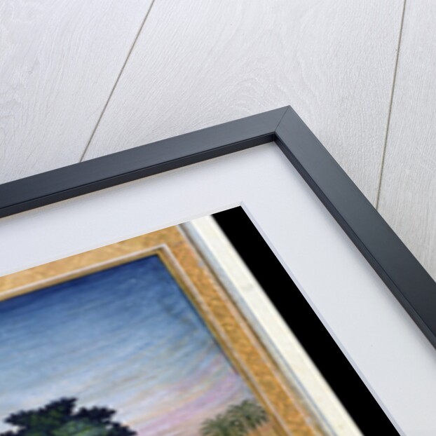 Falconer with companion and pet cheetah by Mughal School