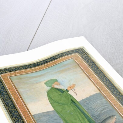 Khawa Khizir Khan riding on a fish by Mughal School