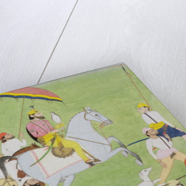 Rajah Dhian Singh hunting with companions, c.1834-40 by Indian School