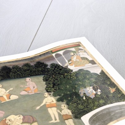 Athletes perform before a seated noble, c.1760 by School Mughal