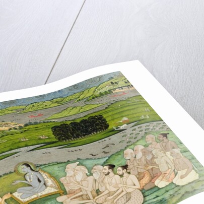 The sage Shuku Deva addressing King Parikshit & a group of Sadhus, c.1760 by School Mughal