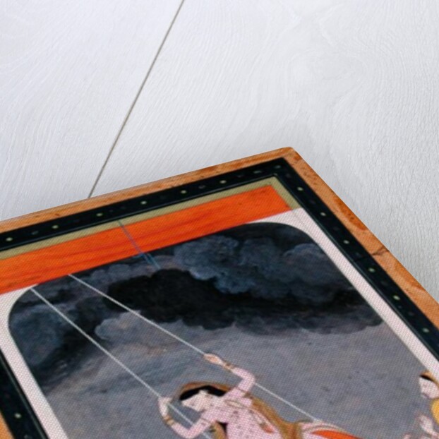 A lady on a swing, Kangra, Punjab hills c.1790 by School Mughal