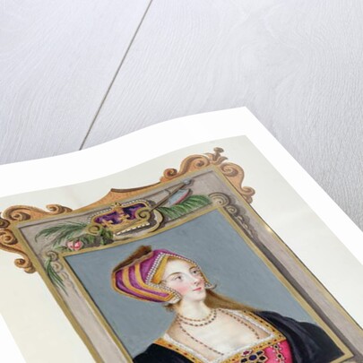 Portrait of Anne Boleyn 2nd Queen of Henry VIII, as a Young Woman from 'Memoirs of the Court of Queen Elizabeth'. by Sarah Countess of Essex