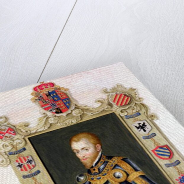 Portrait of Philip II King of Spain from 'Memoirs of the Court of Queen Elizabeth' after a portrait by Titian. by Sarah Countess of Essex