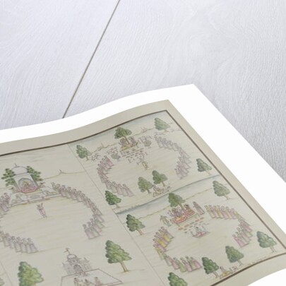 Five Hindu Cults: Shiva, Krishna, Vishnu, Brahma and Mother Goddess from 'The Gentil Album', published in 1774 by French School