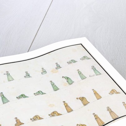 Different positions of the Body during Prayer from 'The Gentil Album', published in 1774 by French School