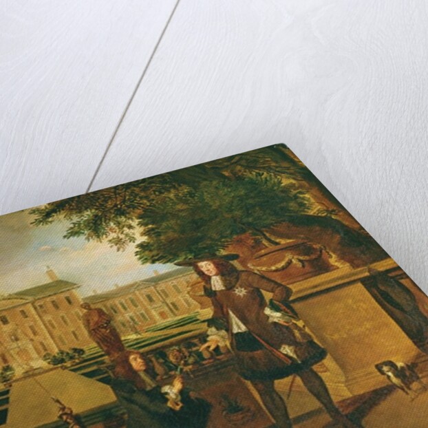 John Rose the King's Gardener, presenting Charles II with a pineapple, supposedly the first grown in England at Dorney Court in Berkshire by Hendrick Danckerts