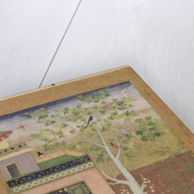 An artist decorating the interior of a garden pavilion by Mughal School