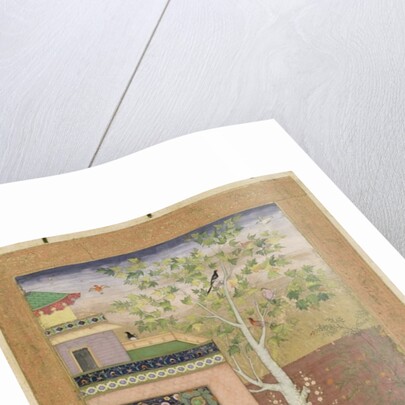 An artist decorating the interior of a garden pavilion by Mughal School