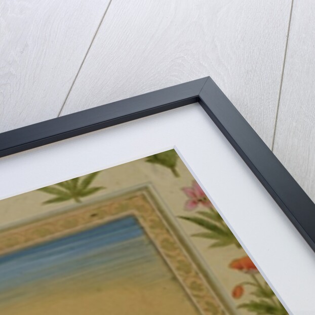 Standing figure of a nobleman, holding a book by Mughal School