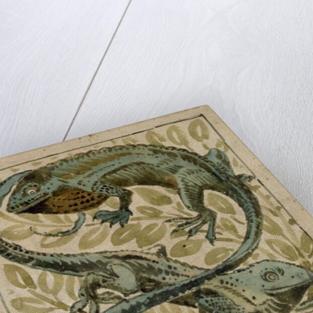 Lizards, design for a tile by William De Morgan