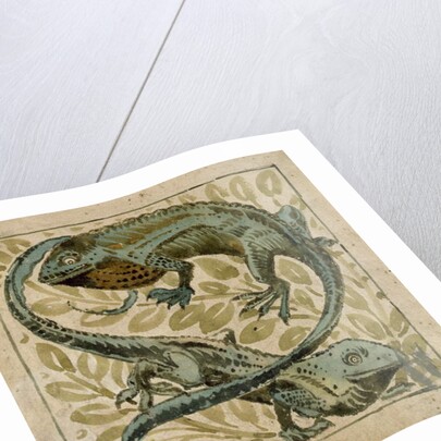Lizards, design for a tile by William De Morgan