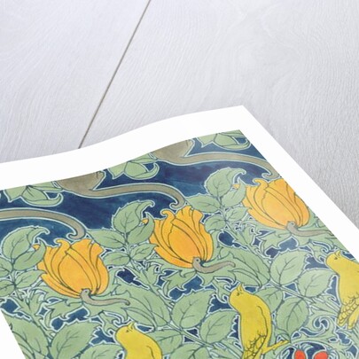 Let us prey textile design by Charles Francis Annesley Voysey