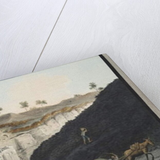 Excavations of a thick stratum of lava which ran into the sea during the eruption of Mount Vesuvius in 1631 by Pietro Fabris