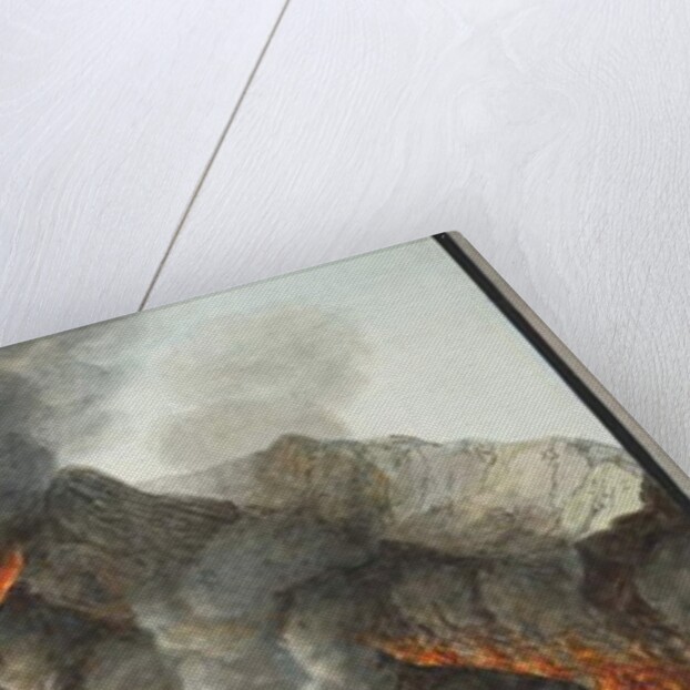 Crater of Mount Vesuvius from an original drawing executed at the scene in 1756 by Pietro Fabris