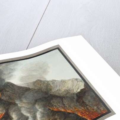 Crater of Mount Vesuvius from an original drawing executed at the scene in 1756 by Pietro Fabris